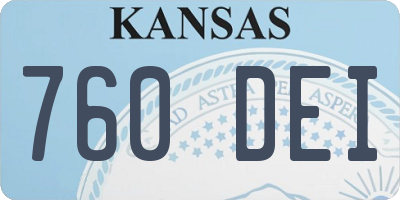 KS license plate 760DEI