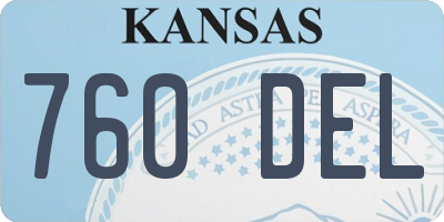 KS license plate 760DEL