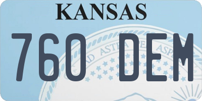 KS license plate 760DEM