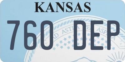 KS license plate 760DEP