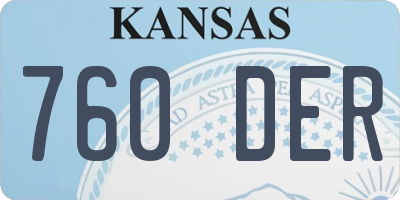 KS license plate 760DER