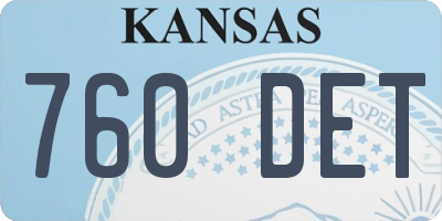 KS license plate 760DET