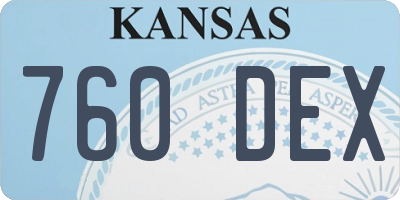 KS license plate 760DEX