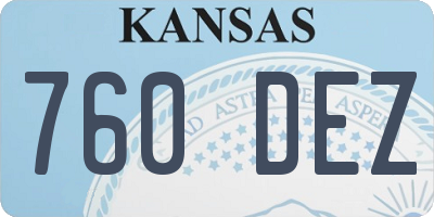 KS license plate 760DEZ