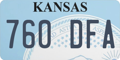 KS license plate 760DFA