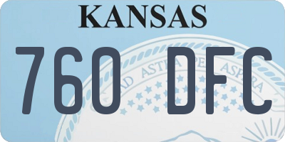 KS license plate 760DFC