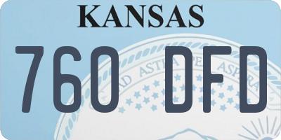 KS license plate 760DFD