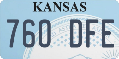 KS license plate 760DFE