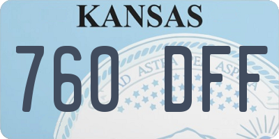 KS license plate 760DFF