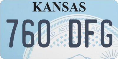 KS license plate 760DFG