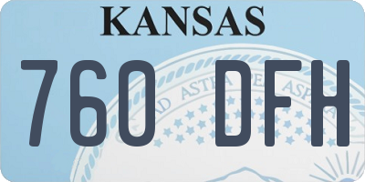 KS license plate 760DFH