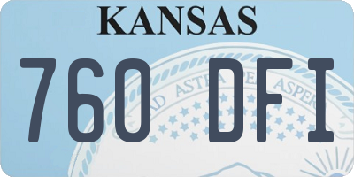 KS license plate 760DFI
