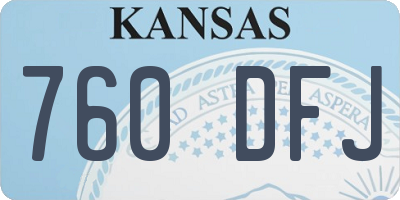 KS license plate 760DFJ