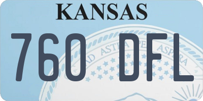 KS license plate 760DFL