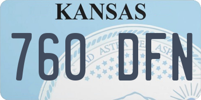 KS license plate 760DFN