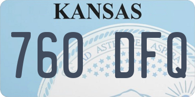 KS license plate 760DFQ