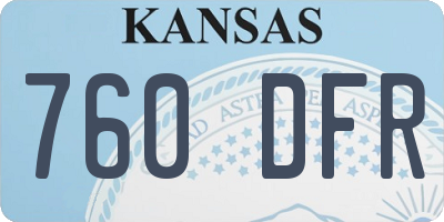 KS license plate 760DFR