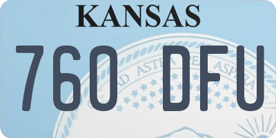KS license plate 760DFU