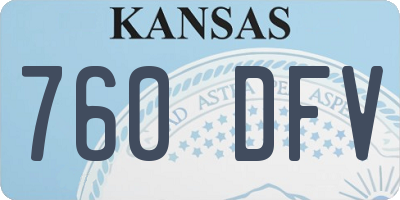 KS license plate 760DFV