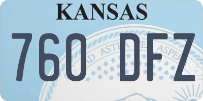 KS license plate 760DFZ