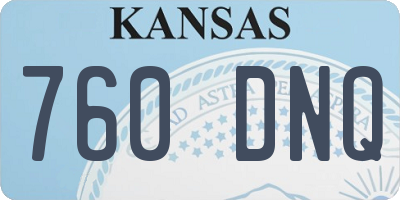 KS license plate 760DNQ