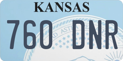 KS license plate 760DNR