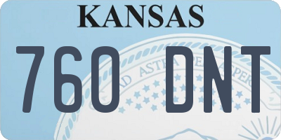 KS license plate 760DNT