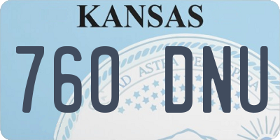 KS license plate 760DNU