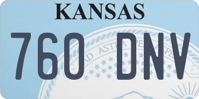 KS license plate 760DNV
