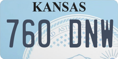 KS license plate 760DNW