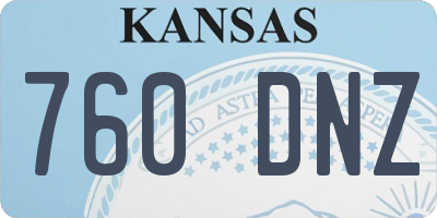 KS license plate 760DNZ