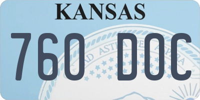 KS license plate 760DOC