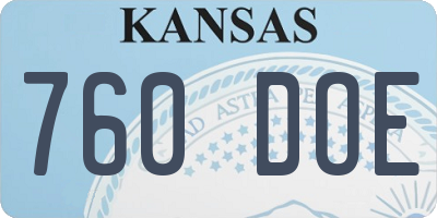 KS license plate 760DOE