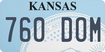 KS license plate 760DOM