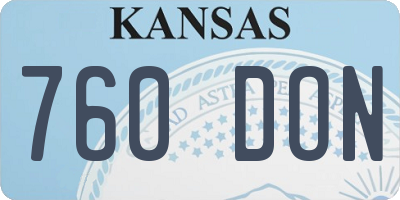 KS license plate 760DON