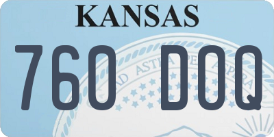KS license plate 760DOQ