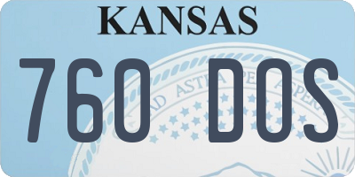 KS license plate 760DOS