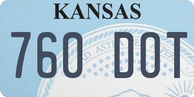 KS license plate 760DOT
