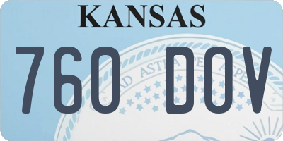 KS license plate 760DOV