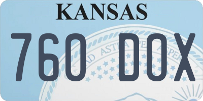 KS license plate 760DOX