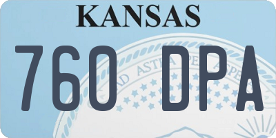 KS license plate 760DPA
