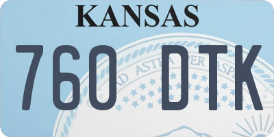 KS license plate 760DTK