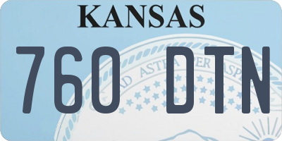 KS license plate 760DTN