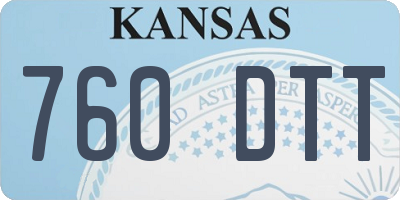 KS license plate 760DTT