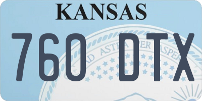 KS license plate 760DTX