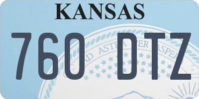 KS license plate 760DTZ