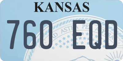 KS license plate 760EQD