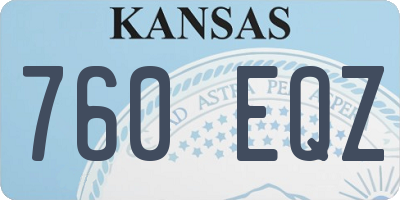 KS license plate 760EQZ