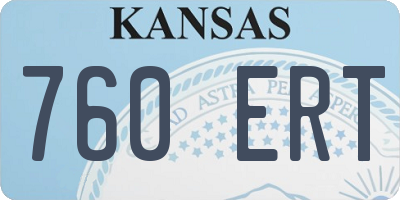 KS license plate 760ERT