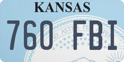 KS license plate 760FBI